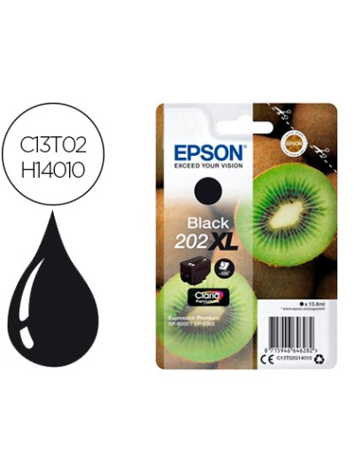 Ink-jet epson 202 xl xp-6000 / xp-6005 / xp-6100 / xp-6105 photo negro 800 pag