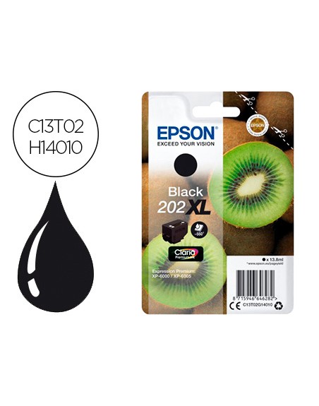 Ink-jet epson 202 xl xp-6000 / xp-6005 / xp-6100 / xp-6105 photo negro 800 pag
