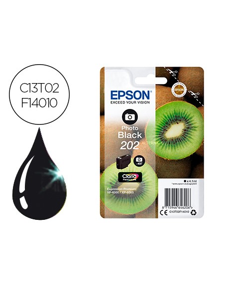 Ink-jet epson 202 xp-6000 / xp-6005 / xp-6100 / xp-6105 photo negro 400 pag