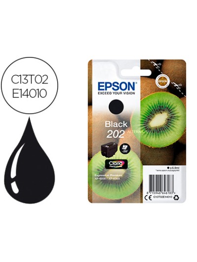 Ink-jet epson 202 xp-6000 / xp-6005 / xp-6100 / xp-6105 negro 250 pag