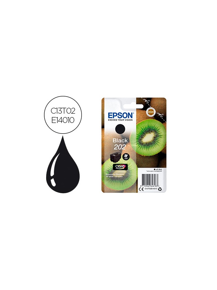 Ink-jet epson 202 xp-6000 / xp-6005 / xp-6100 / xp-6105 negro 250 pag Ink-jet epson 202 xp-6000 / xp-6005 / xp-6100 / xp-6105 negro 250 pag