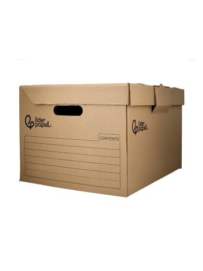 Cajon contenedor liderpapel carton manual para 5 cajas archivo definitvo folio / 6 archivadores a-z 540x410x300mm
