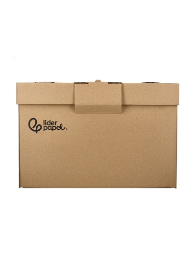 Cajon contenedor liderpapel carton manual para 5 cajas archivo definitvo folio / 6 archivadores a-z 540x410x300mm