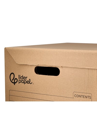 Cajon contenedor liderpapel carton manual para 5 cajas archivo definitvo folio / 6 archivadores a-z 540x410x300mm