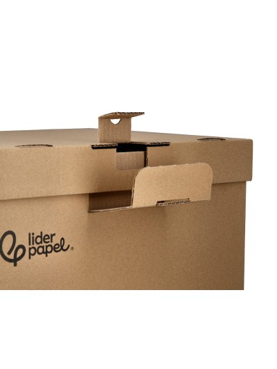 Cajon contenedor liderpapel carton manual para 5 cajas archivo definitvo folio / 6 archivadores a-z 540x410x300mm