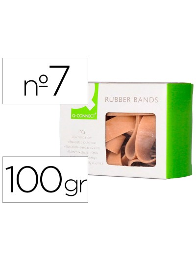 Bandas elasticas q-connect 100 gr 70x5 mm numero 7