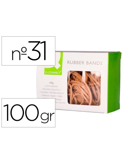 Gomillas elasticas q-connect 100 gr 60x3 mm numero 31