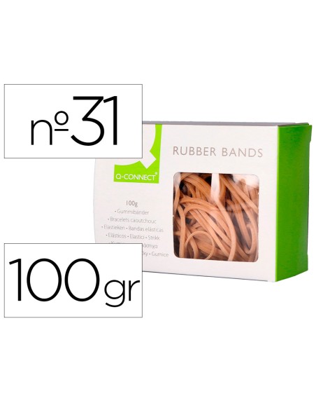 Gomillas elasticas q-connect 100 gr 60x3 mm numero 31