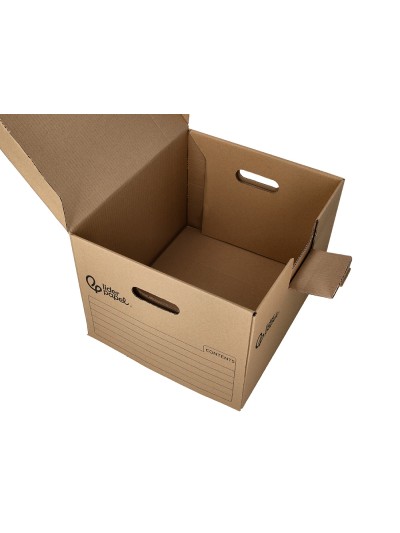 Cajon contenedor liderpapel carton manual para 5 cajas archivo definitvo folio / 6 archivadores a-z 540x410x300mm