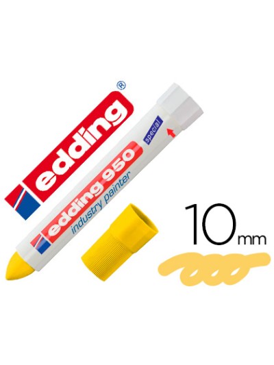 Marcador edding permanente 950 pasta opaca amarilla punta redonda 10 mm para superficies oxidadas o