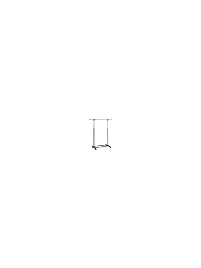Perchero unilux extensible con 4 ruedas giratorias ajustable altura negro/cromado 80/150 x