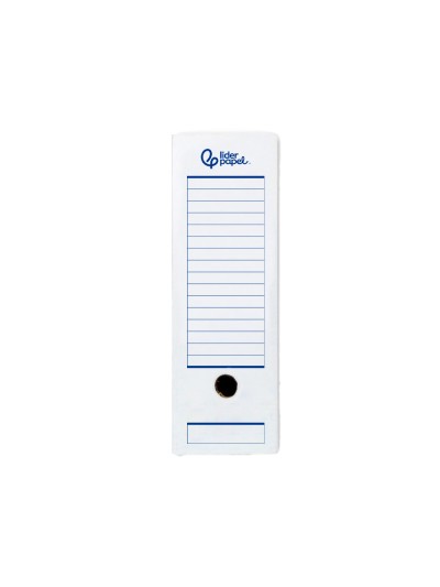 Caja archivo definitivo automatica liderpapel din a4 carton reciclado 325g/m2 lomo 100 mm blanco 360x100x255mm