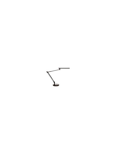 Lampara de escritorio unilux mambo led 5,6w doble brazo articulado abs y aluminio negro base 19 cm diametro