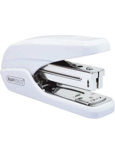 Grapadora rapesco x5-25ps mini capacidad 25 hojas usa grapas 24/6 y 26/6 color blanco