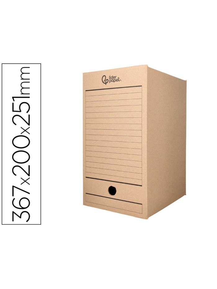 Caja archivo definitivo liderpapel folio doble ancho carton reciclado 400g/m2 lomo 200 mm kraft 367x200x251 mm Caja archivo definitivo liderpapel folio doble ancho carton reciclado 400g/m2 lomo 200 mm kraft 367x200x251 mm