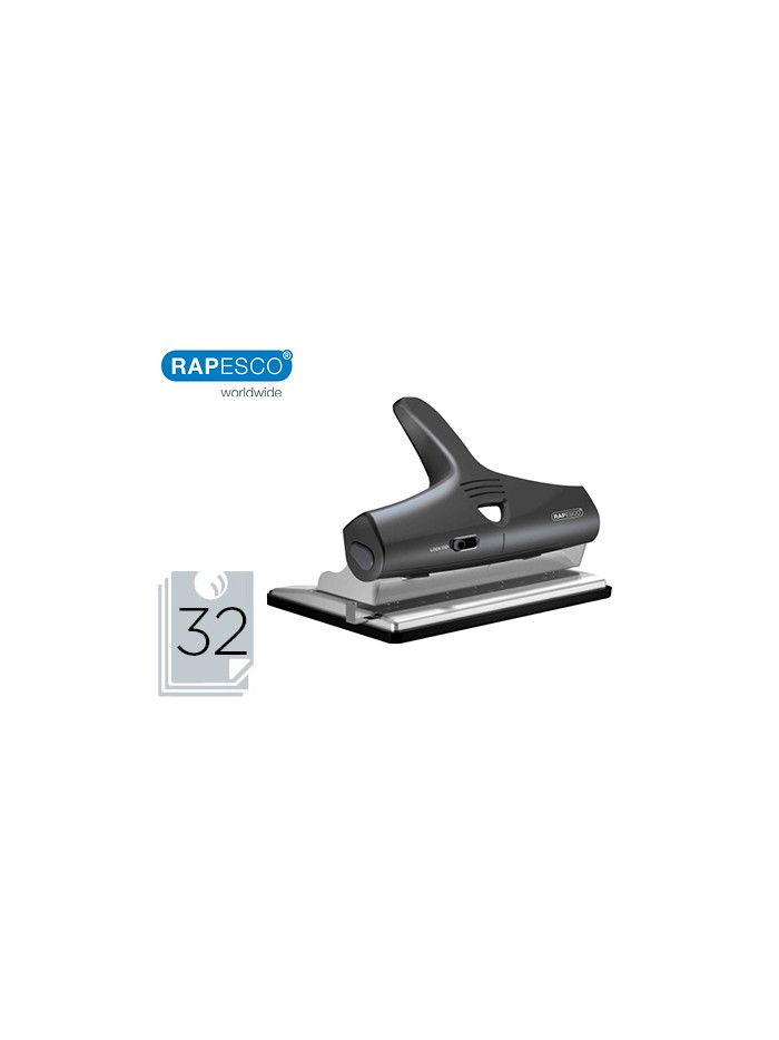 Taladrador rapesco alu 95 negro ajustable 2,3 y 4 taladros capacidad 32 hojas Taladrador rapesco alu 95 negro ajustable 2,3 y 4 taladros capacidad 32 hojas