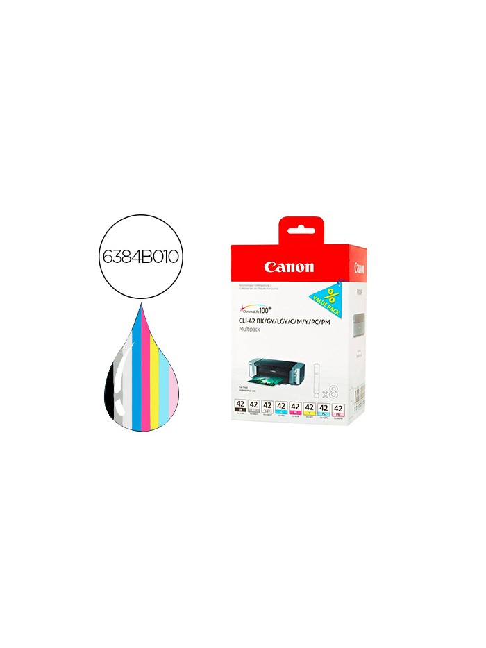 Ink-jet cli-42 canon pixma pro-100 / 100s multipack 8 colores bk /gy / lgy / c / m / y / pc / pm 13 ml Ink-jet cli-42 canon pixma pro-100 / 100s multipack 8 colores bk /gy / lgy / c / m / y / pc / pm 13 ml