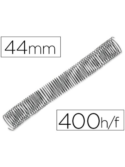 Espiral metalico q-connect 64 5:1 44mm 1,2mm caja de 25 unidades