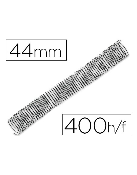 Espiral metalico q-connect 64 5:1 44mm 1,2mm caja de 25 unidades