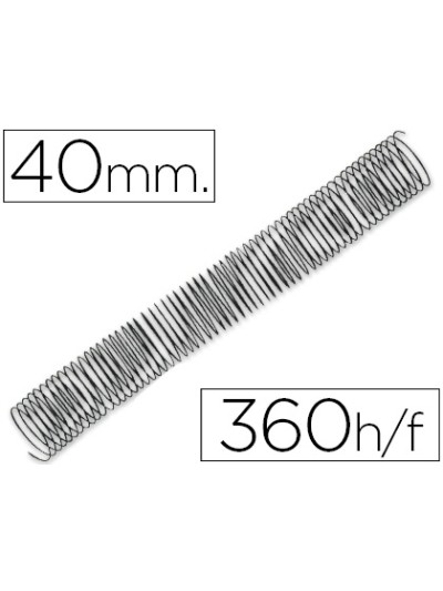 Espiral metalico q-connect 64 5:1 40mm 1,2mm caja de 25 unidades