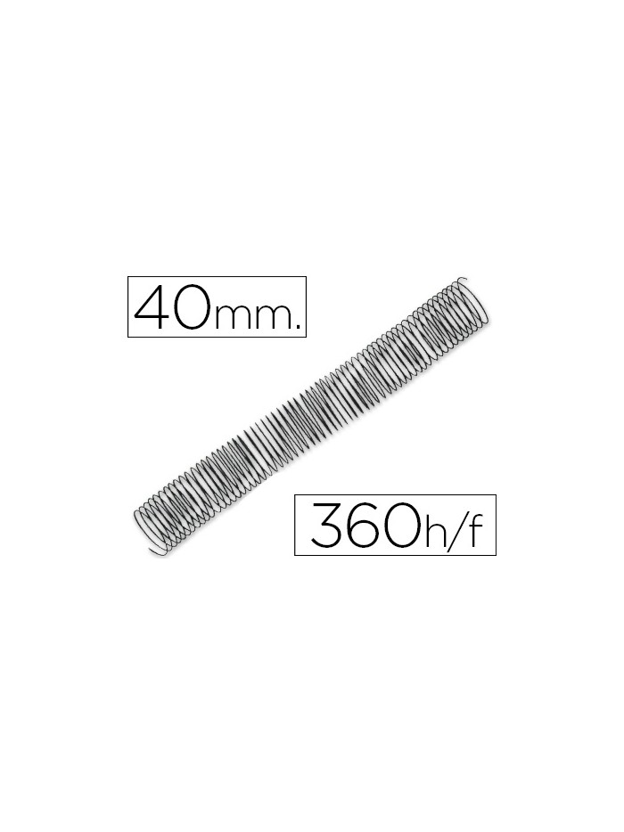 Espiral metalico q-connect 64 5:1 40mm 1,2mm caja de 25 unidades