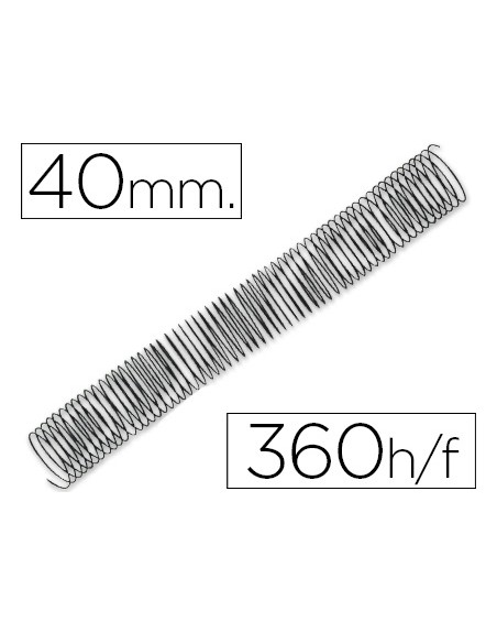 Espiral metalico q-connect 64 5:1 40mm 1,2mm caja de 25 unidades