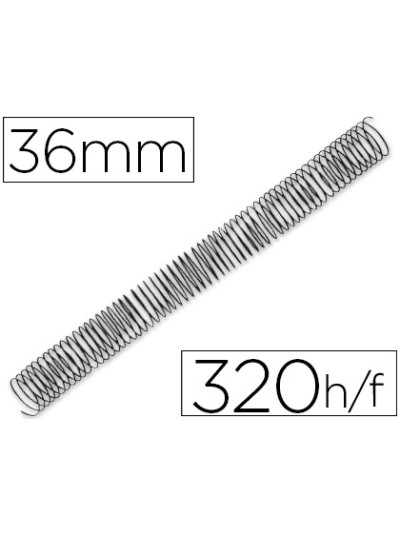 Espiral metalico q-connect 64 5:1 36mm 1,2mm caja de 25 unidades