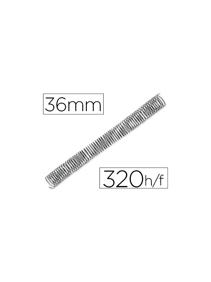 Espiral metalico q-connect 64 5:1 36mm 1,2mm caja de 25 unidades