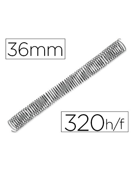 Espiral metalico q-connect 64 5:1 36mm 1,2mm caja de 25 unidades