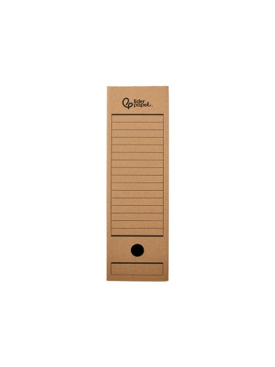 Caja archivo definitivo liderpapel folio prolongado carton reciclado 325g/m2 lomo 116 mm kraft 388x116x275 mm