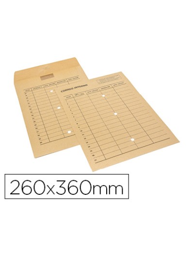 Sobre sam bolsa kraft natural 120 gr cierre multiadhesivo 260x360 mm correo interno 3 taladros impreso 2 caras caja
