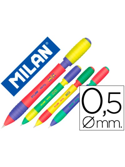 Portaminas milan sway mix 0,5 mm con goma colores surtidos