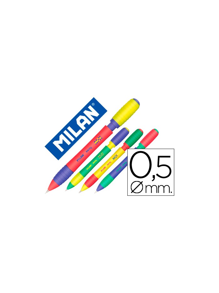 Portaminas milan sway mix 0,5 mm con goma colores surtidos Portaminas milan sway mix 0,5 mm con goma colores surtidos