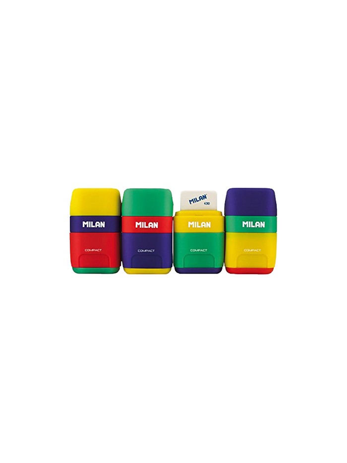 Sacapuntas milan plastico 2 usos con goma compact mix Sacapuntas milan plastico 2 usos con goma compact mix