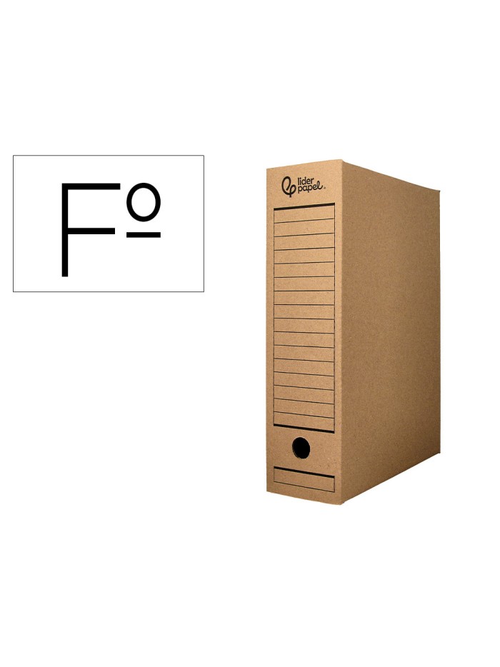 Caja archivo definitivo liderpapel folio carton reciclado 325g/m2 lomo 100 mm kraft 365x100x251 mm Caja archivo definitivo liderpapel folio carton reciclado 325g/m2 lomo 100 mm kraft 365x100x251 mm