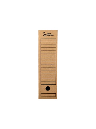 Caja archivo definitivo liderpapel folio carton reciclado 325g/m2 lomo 100 mm kraft 365x100x251 mm