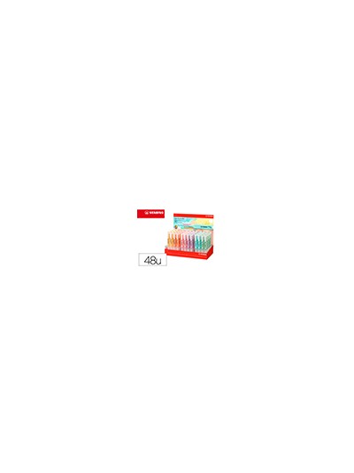 Rotulador stabilo fluorescente fino swing cool pastel expositor de 48 unidades colores surtidos