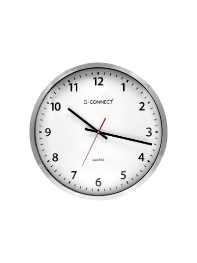 Reloj q-connect de pared plastico oficina redondo 50 cm marco cromado