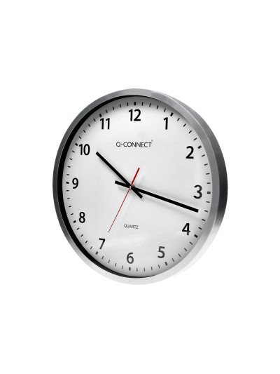 Reloj q-connect de pared plastico oficina redondo 50 cm marco cromado