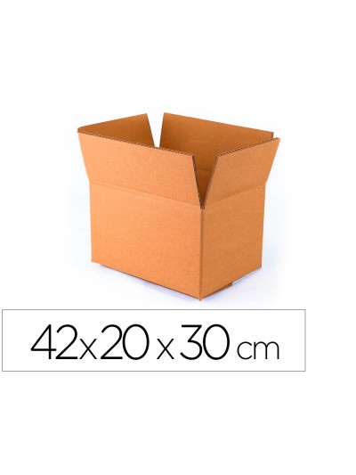Caja para embalar q-connect americana ultrarresistente carton reciclado canal doble 7mm color kraft 420x200x300 mm