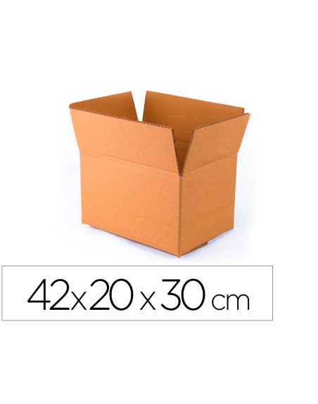 Caja para embalar q-connect americana ultrarresistente carton reciclado canal doble 7mm color kraft 420x200x300 mm