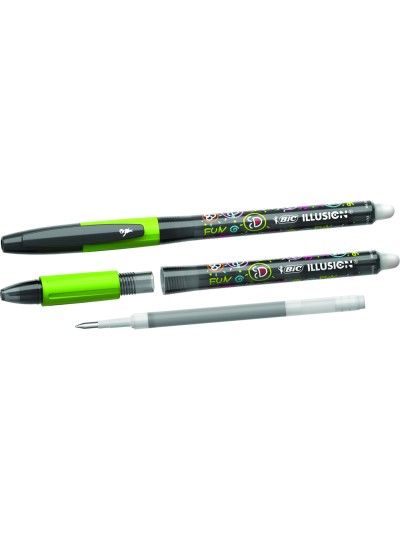 Boligrafo bic gelocity illusion borrable negro punta de 0,7 mm