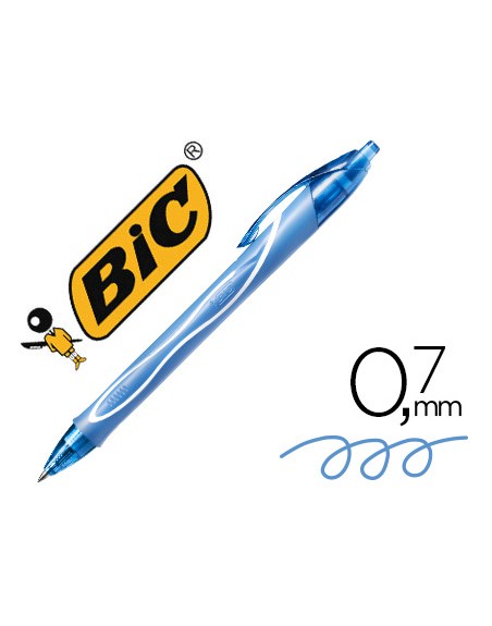 Boligrafo bic gelocity quick dry retractil tinta gel turquesa punta de 0,7 mm