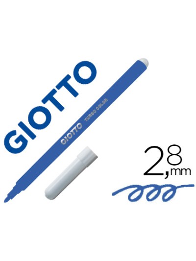 Rotulador giotto turbo color lavable con punta bloqueada unicolor azul oscuro