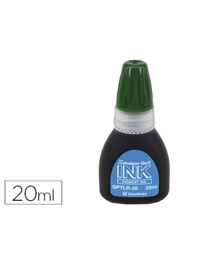 Tinta x'stamper quix para sellos verde bote de 20 ml
