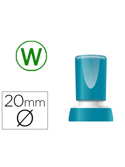 Sello x'stamper quix personalizable color verde redondo diametro 20 mm q-34