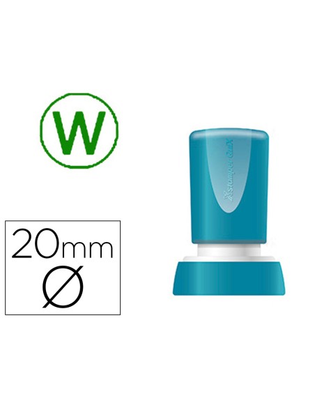 Sello x'stamper quix personalizable color verde redondo diametro 20 mm q-34
