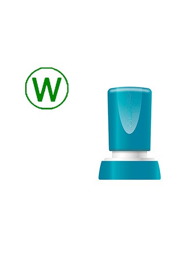 Sello x'stamper quix personalizable color verde redondo diametro 20 mm q-34