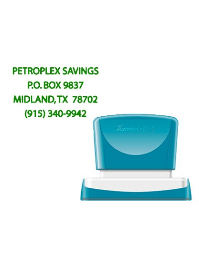 Sello x'stamper quix personalizable color verde medidas 36x61 mm q-16