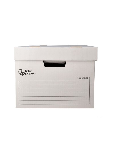 Cajon contenedor liderpapel carton automatico para 4 cajasarchivo definitivo folio / 5 archivadores a-z 430x383x265mm